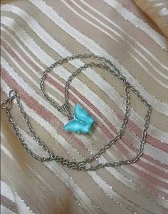 Cute Blue Butterfly Pendant Necklace