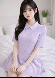 Cute Lavender Peter Pan Collar Dress