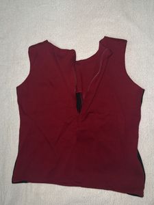 Stylish Sleeveless Maroon Top