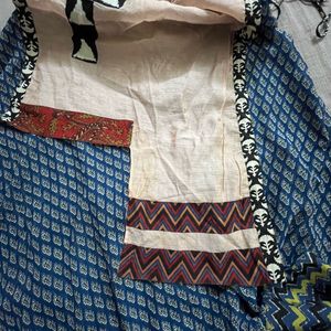 Stylish Sleeveless Kurti with Unique Pattern