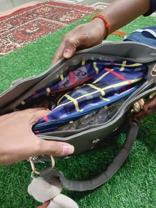Stylish Gray Handbag with Teddy Charm