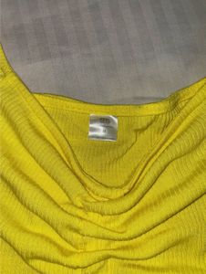 Bright Yellow Ruched Crop Top