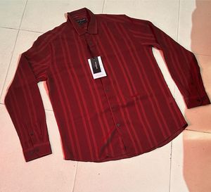 Reserved Burgundy Striped Shirt Size L