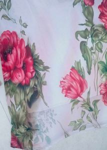 Floral Print Sheer Gown
