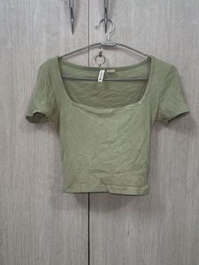 Cute Olive Green Crop Top