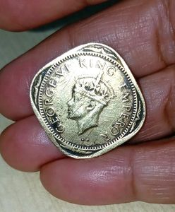 2 Annas 1943 George VI King Emperor Bombay Mint