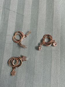 Rose Gold Tone Earrings with Charms