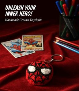Handmade Crochet Spiderman Keychain