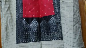 Elegant Red &amp; Grey Kurta