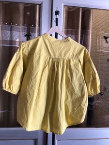 Yellow Short Sleeve Button-Up Top🕶️👜