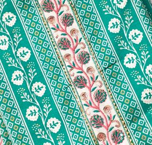 Emerald Green Floral Print Suit Set