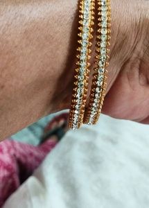 1gm Gold CZ Stone Set of 2