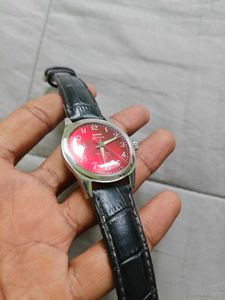 hmt janta numbr Classic Red Dial Watch with Black