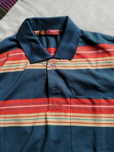 Retro Striped Polo Shirt
