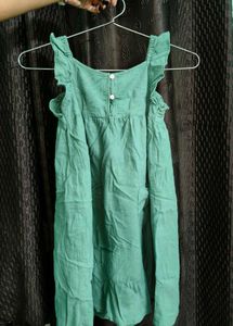 Green Ruffle Strap Dress