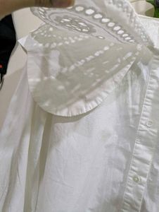 White Broderie Anglaise Collar Top