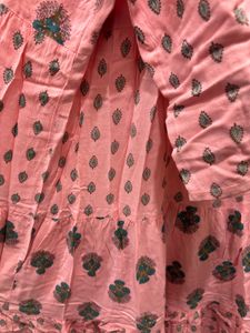 Pink Printed  Anarkali frock