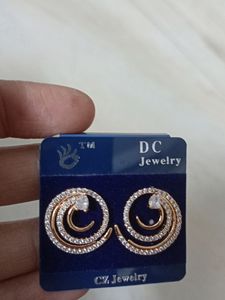 One Gram Gold Cz Earrings