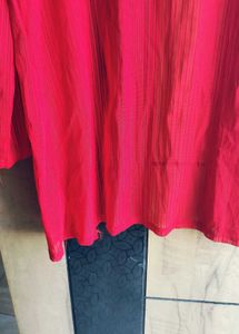Red Sheer Open Front Cardigan