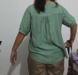Embroidered Green Kurta