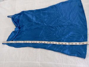 Elegant Blue Satin Slip Dress