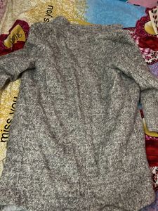 Cozy Grey Jacket Coat with Faux Fur Collar