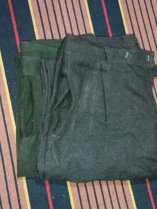 Combo of 2 Men's Casual Pants (Green &amp; Charcoal Gr