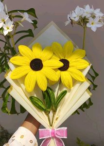 Handmade Crochet Sunflower Bouquet