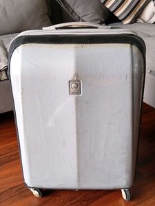 Delsey Silver Hard Shell Suitcase-Medium