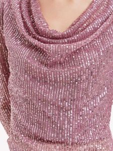 Kazo cowl neck sequin top