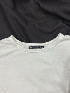 Zara Classic White Cropped T-Shirt