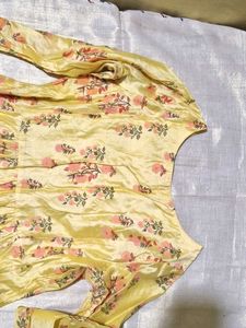 Yellow Embroidered Ethnic Gown