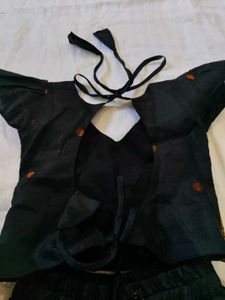 Elegant Black &amp; Copper Ethnic Skirt Set 4-5 years