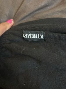 Black Graphic Print Sweatpants