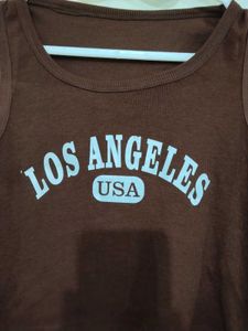 Brown Los Angeles Graphic Tank Top