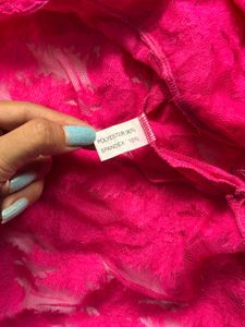 Vibrant Pink Lace Nightie &amp; Thong Set