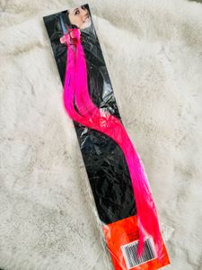 Vibrant Pink Clip-In Hair Extensions
