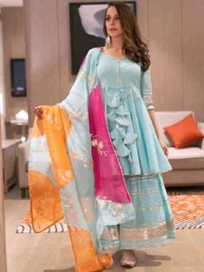 sky-blue sarara suit for women