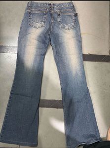 Womens Flared Blue Denim Jeans