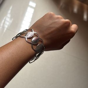 Elegant Silver-Tone Cuff Bracelet