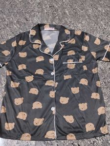 Cute Bear Print Korean Style Pajama Set