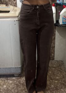 Wide Leg Brown Jeans