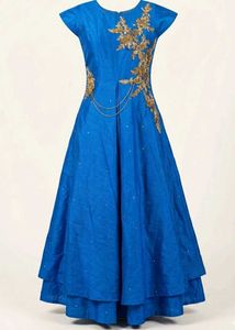 Royal Blue Embroidered Gown
