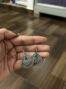 Oxidized Silver Earrings Set