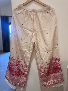 Cream &amp; Red Floral Co-ord set - SAUNDH