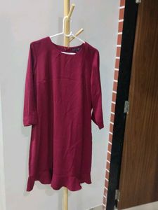 Maroon Shift Dress