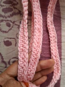 Crocheted Pink Tote Bag