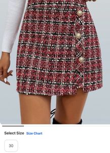 Chic Plaid Mini Skirt,size (M), 30