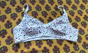 Comfortable 2 Bra Set - Black &amp; White Polka Dot