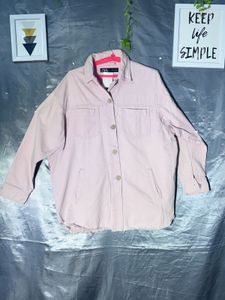 Zara  pink Denim shacket  Jacket
